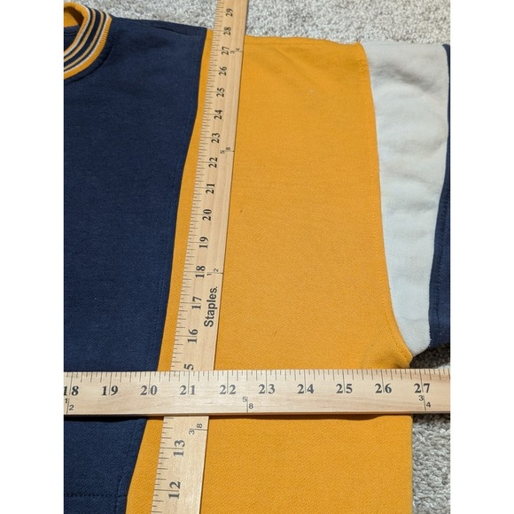 Vintage Michigan Wolverine Sweatshirt, Size Xtra Large, White Yellow Navy Blue - Picture 6 of 8